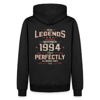 30e anniversaire Original Novembre 1994 Volume 94 - Sweat à capuche Premium bio Homme - noir - Dos - Nico (187cm)