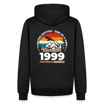 25th Birthday Original November 1999 Volume 99 - Men’s Premium Organic Hoodie - black - Back - Nico (187cm)