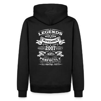18e anniversaire Original Novembre 2007 Volume 07 - Sweat à capuche Premium bio Homme - noir - Dos - Nico (187cm)