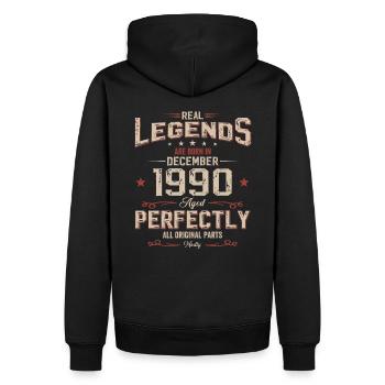35e anniversaire Légende Décembre 1990 Volume 90 - Sweat à capuche Premium bio Homme - noir - Dos - Nico (187cm)