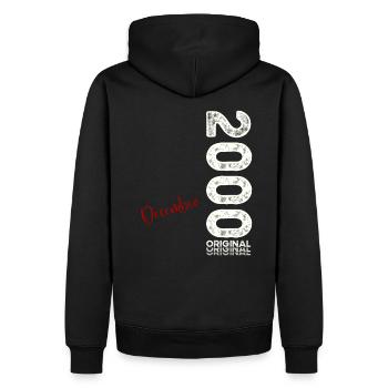 24. Geburtstag Vintage Dezember 2000 Jahrgang - Männer Premium Bio Hoodie - Schwarz - Hinten - Nico (187cm)