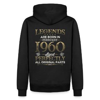 65ème Anniversaire Voiture Classique Février 1960 Millésime 60 - Sweat à capuche Premium bio Homme - noir - Dos - Nico (187cm)