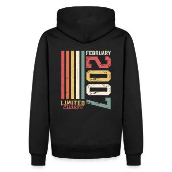 18. Geburtstag Geschenk Mann Original Februar 2007 - Männer Premium Bio Hoodie - Schwarz - Hinten - Nico (187cm)