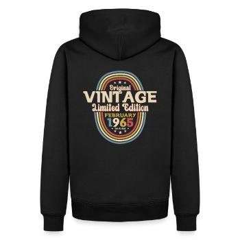 60. Geburtstag Geschenk Mann Original Februar 1965 - Männer Premium Bio Hoodie - Schwarz - Hinten - Nico (187cm)
