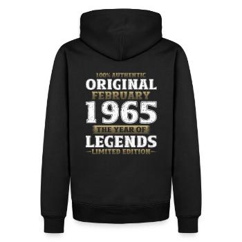 60. Geburtstag Geschenk Mann Original Februar 1965 - Männer Premium Bio Hoodie - Schwarz - Hinten - Nico (187cm)