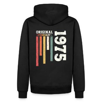 50th Birthday Gift Husband Original February 1975 - Men’s Premium Organic Hoodie - black - Back - Nico (187cm)