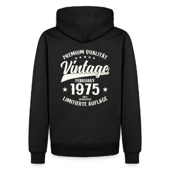 50th Birthday Gift Husband Original February 1975 - Men’s Premium Organic Hoodie - black - Back - Nico (187cm)