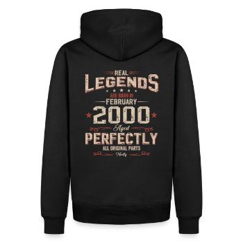 25ème anniversaire cadeau mari Original février 2000 - Sweat à capuche Premium bio Homme - noir - Dos - Nico (187cm)