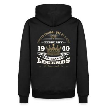85. Geburtstag Geschenk Mann Original Februar 1940 - Männer Premium Bio Hoodie - Schwarz - Hinten - Nico (187cm)