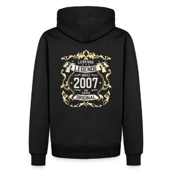 18. Geburtstag Geschenk Mann Original März 2007 - Männer Premium Bio Hoodie - Schwarz - Hinten - Nico (187cm)