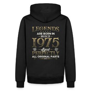 50th Birthday Gift Husband Original March 1975 - Men’s Premium Organic Hoodie - black - Back - Nico (187cm)