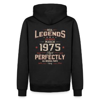 50th Birthday Gift Husband Original March 1975 - Men’s Premium Organic Hoodie - black - Back - Nico (187cm)