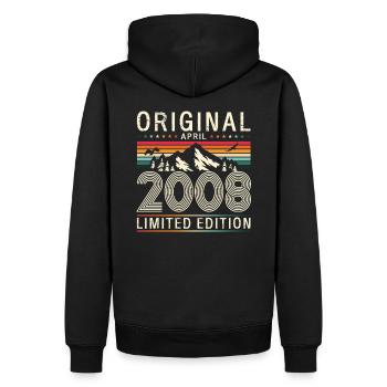 18. Geburtstag Geschenk Mann Original April 2008 - Männer Premium Bio Hoodie - Schwarz - Hinten - Nico (187cm)