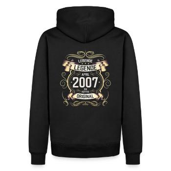 18. Geburtstag Geschenk Mann Vintage April 2007 - Männer Premium Bio Hoodie - Schwarz - Hinten - Nico (187cm)