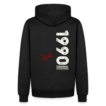 35ème anniversaire cadeau mari Original avril 1990 - Sweat à capuche Premium bio Homme - noir - Dos - Nico (187cm)
