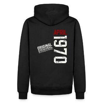 55ème Anniversaire Original Avril Millésime 1970 - Sweat à capuche Premium bio Homme - noir - Dos - Nico (187cm)