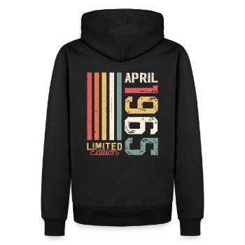 60th Birthday Original April Vintage 1965 - Men’s Premium Organic Hoodie - black - Back - Nico (187cm)
