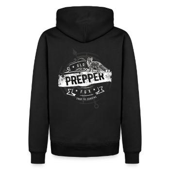 Old Prepper Fox Préparation est tout cadeau - Sweat à capuche Premium bio Homme - noir - Dos - Nico (187cm)