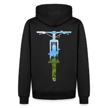 VTT - Alpes - Montagnes - BIN DER MOTOR - VTT - Sweat à capuche Premium bio Homme - noir - Dos - Nico (187cm)