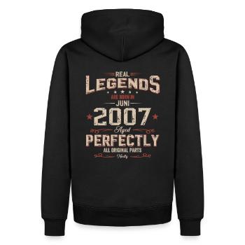 18. Geburtstag Geschenk Mann Original Juni 2007 - Männer Premium Bio Hoodie - Schwarz - Hinten - Nico (187cm)