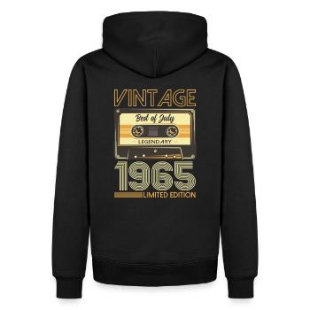 60th Birthday Cassette July Vintage 1965 - Men’s Premium Organic Hoodie - black - Back - Nico (187cm)