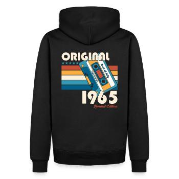 60th Birthday Cassette July Vintage 1965 - Men’s Premium Organic Hoodie - black - Back - Nico (187cm)