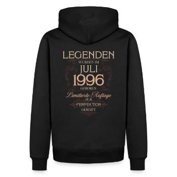 29ème Anniversaire Légende Juillet Millésime 1996 - Sweat à capuche Premium bio Homme - noir - Dos - Nico (187cm)