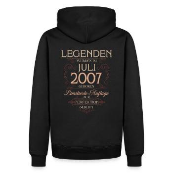 18. Geburtstag Geschenk Mann Original Juli 2007 - Männer Premium Bio Hoodie - Schwarz - Hinten - Nico (187cm)