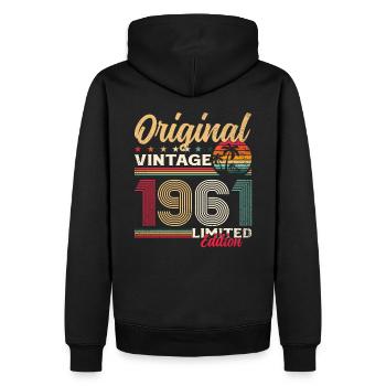 64th Birthday Original Vintage 1961 - Men’s Premium Organic Hoodie - black - Back - Nico (187cm)