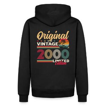 25ème anniversaire cadeau mari Original 2000 - Sweat à capuche Premium bio Homme - noir - Dos - Nico (187cm)