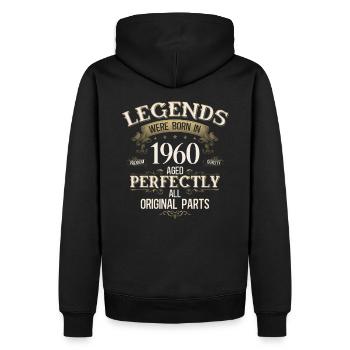 65. Geburtstag Original Jahrgang 1960 - Männer Premium Bio Hoodie - Schwarz - Hinten - Nico (187cm)