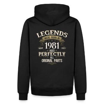 44th Birthday Original Vintage 1981 - Men’s Premium Organic Hoodie - black - Back - Nico (187cm)