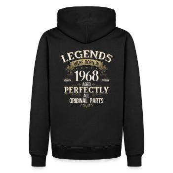 57ème Anniversaire Original Vintage 1968 - Sweat à capuche Premium bio Homme - noir - Dos - Nico (187cm)