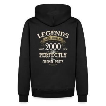 25ème anniversaire cadeau mari Original 2000 - Sweat à capuche Premium bio Homme - noir - Dos - Nico (187cm)