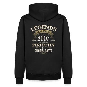 18. Geburtstag Geschenk Mann Original 2007 - Männer Premium Bio Hoodie - Schwarz - Hinten - Nico (187cm)