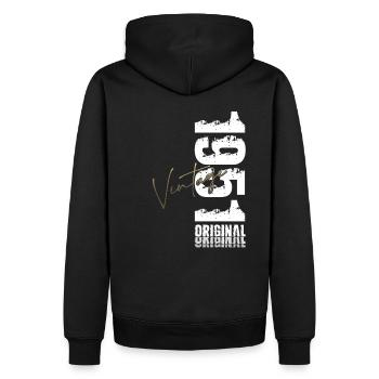 74th Birthday Original Vintage 1951 - Men’s Premium Organic Hoodie - black - Back - Nico (187cm)