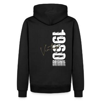 65. Geburtstag Original Jahrgang 1960 - Männer Premium Bio Hoodie - Schwarz - Hinten - Nico (187cm)