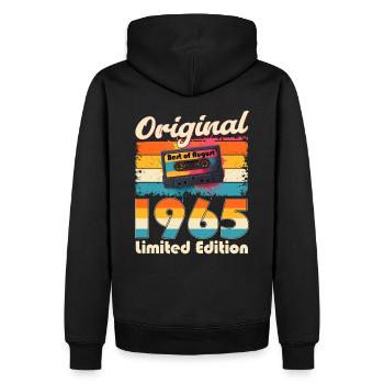 60th Birthday Cassette August 1965 - Men’s Premium Organic Hoodie - black - Back - Nico (187cm)