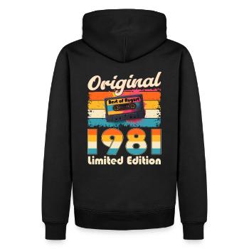 44th Birthday Cassette August 1981 - Men’s Premium Organic Hoodie - black - Back - Nico (187cm)