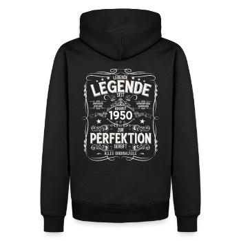 75ème Anniversaire Original Août Millésime 1950 - Sweat à capuche Premium bio Homme - noir - Dos - Nico (187cm)