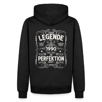 35ème anniversaire cadeau mari Original août 1990 - Sweat à capuche Premium bio Homme - noir - Dos - Nico (187cm)