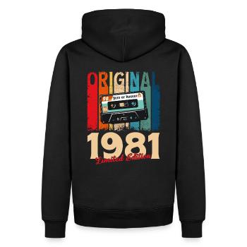 44th Birthday Cassette August 1981 - Men’s Premium Organic Hoodie - black - Back - Nico (187cm)