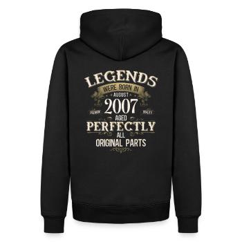 18. Geburtstag Geschenk Mann Original August 2007 - Männer Premium Bio Hoodie - Schwarz - Hinten - Nico (187cm)