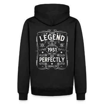 74th Birthday Original Vintage 1951 - Men’s Premium Organic Hoodie - black - Back - Nico (187cm)