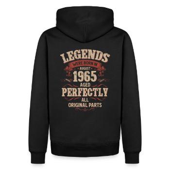60th Birthday Original Vintage August 1965 - Men’s Premium Organic Hoodie - black - Back - Nico (187cm)