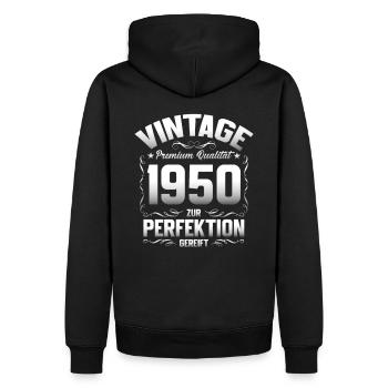 75ème Anniversaire Original Vintage 1950 - Sweat à capuche Premium bio Homme - noir - Dos - Nico (187cm)