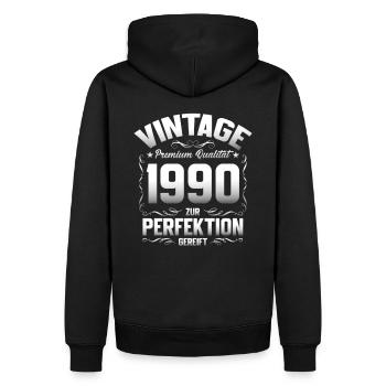 35. Geburtstag Geschenk Mann Original 1990 - Männer Premium Bio Hoodie - Schwarz - Hinten - Nico (187cm)