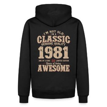 44th Birthday Original Vintage 1981 - Men’s Premium Organic Hoodie - black - Back - Nico (187cm)