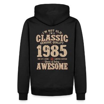 40. Geburtstag Original Jahrgang 1985 - Männer Premium Bio Hoodie - Schwarz - Hinten - Nico (187cm)