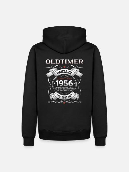 70. Geburtstag Mann Oldtimer Jahrgang 1956 - Männer Premium Bio Hoodie - Schwarz